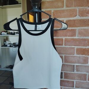 Divided Black and White Tank Top